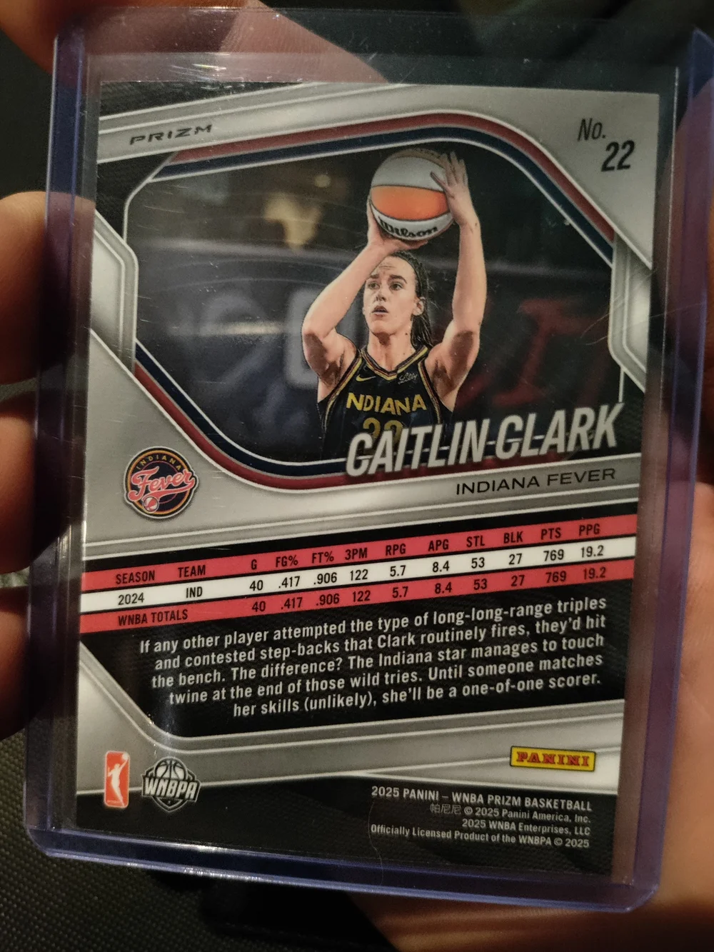 2025 Panini Prizm WNBA Caitlin Clark #22 MINT & SLEEVED